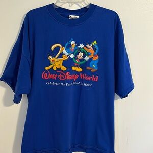 Y2K Disney millennium Celebrate The Future Hand in Hand Blue T-Shirt size XL